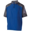 Custom Unisex Raider Short Sleeve Quarter-Zip Pullover Carbon Print/ Royal