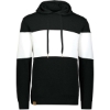 Custom Mens All-American Fleece Colorblocked Hooded Sweatshirt Black/ White