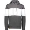 Custom Mens All-American Fleece Colorblocked Hooded Sweatshirt Carbon Heather/ White