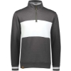 Custom Mens All-American Fleece Colorblocked Quarter-Zip Sweatshirt Carbon Heather/ White