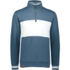 Custom Mens All-American Fleece Colorblocked Quarter-Zip Sweatshirt Storm Heather/ White