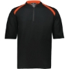 Custom Mens Clubhouse Short Sleeve Quarter-Zip Pullover Black/ Orange