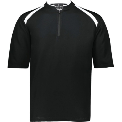 Custom Mens Clubhouse Short Sleeve Quarter-Zip Pullover Black/ White
