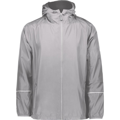 Custom Mens Packable Hooded Jacket Athletic Grey