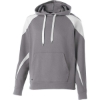 Custom Youth Prospect Athletic Fleece Hooded Sweatshirt Charcoal Heather/ White