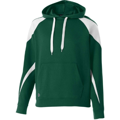 Custom Youth Prospect Athletic Fleece Hooded Sweatshirt Forest/ White