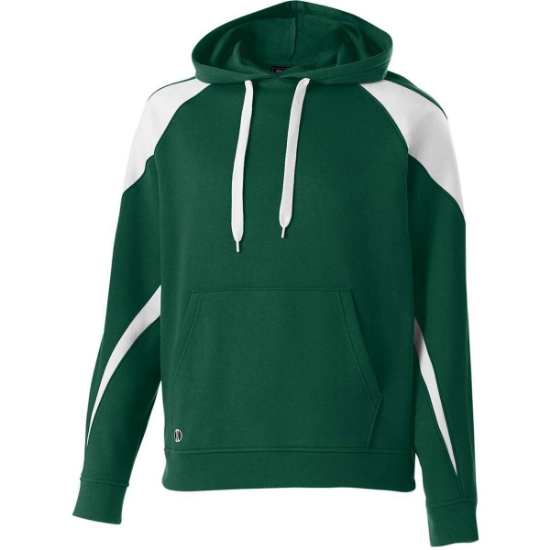 Custom Youth Prospect Athletic Fleece Hooded Sweatshirt Forest/ White