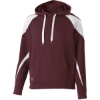 Custom Youth Prospect Athletic Fleece Hooded Sweatshirt Maroon/ White