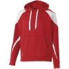 Custom Youth Prospect Athletic Fleece Hooded Sweatshirt Scarlet/ White