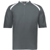 Custom Youth Clubhouse Short Sleeve Quarter-Zip Pullover Graphite/ White