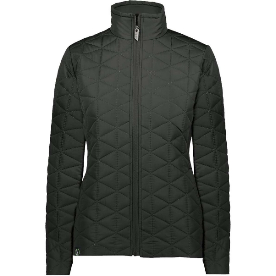 Custom Womens Repreve® Eco Quilted Jacket Black