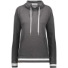 Custom Womens All-American Fleece Funnel Neck Sweatshirt Carbon Heather/ White