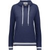 Custom Womens All-American Fleece Funnel Neck Sweatshirt Navy Heather/ White