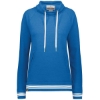 Custom Womens All-American Fleece Funnel Neck Sweatshirt Royal Heather/ White