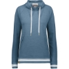 Custom Womens All-American Fleece Funnel Neck Sweatshirt Storm Heather/ White