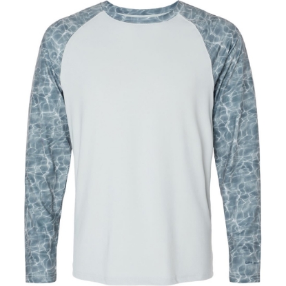 Custom Mens Panama Colorblocked Long Sleeve T-Shirt Grey Water