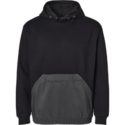 Custom Unisex Mixed Media Hooded Sweatshirt Black/ Charcoal