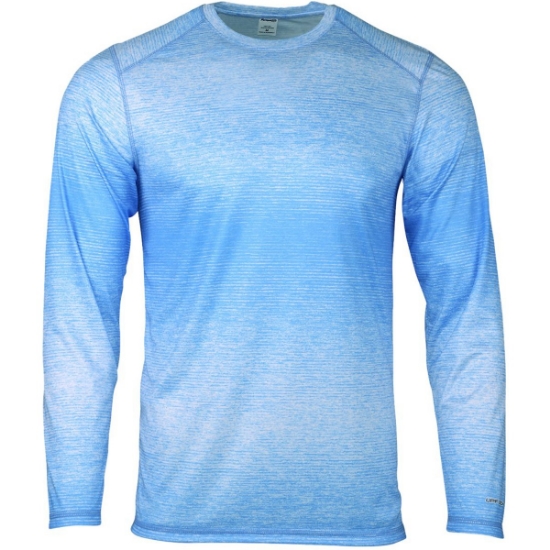 Custom Mens Mirage Performance Long Sleeve T-Shirt Light Blue
