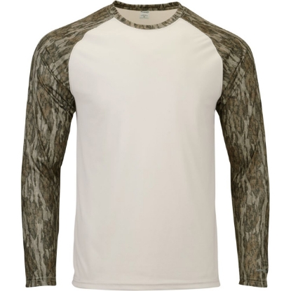 Custom Mens Jackson Mossy Oak Colorblocked Long Sleeve T-Shirt Bottomland