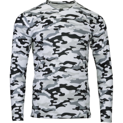 Custom Mens Woodland Performance Long Sleeve T-Shirt Arctic Camo