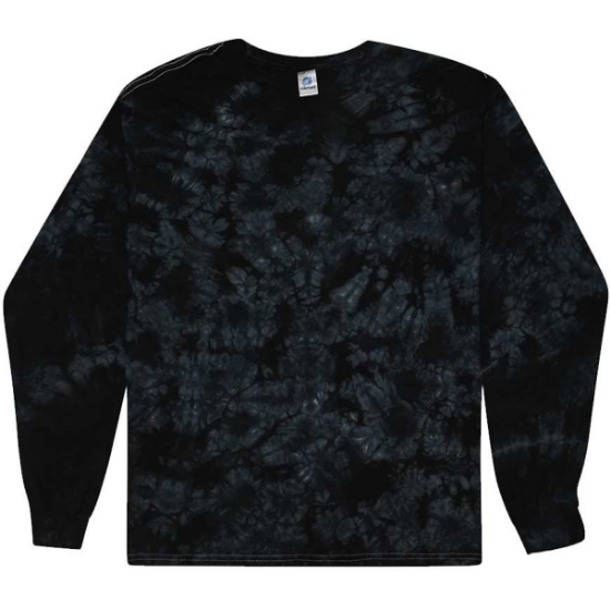 Custom Unisex Crystal Wash Long Sleeve T-Shirt Crystal Black