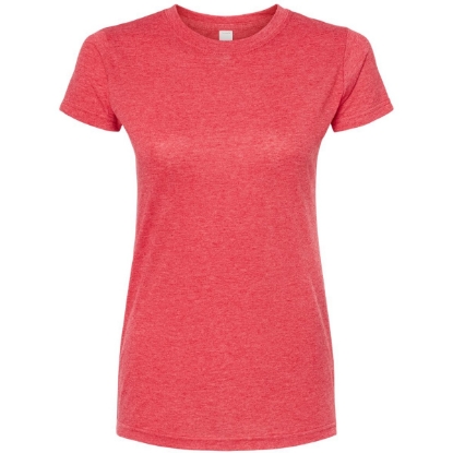 Custom Womens Poly-Rich T-Shirt Heather Red