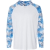Custom Unisex Tortuga Extreme Performance Hooded T-Shirt White/ Blue Mist Camo