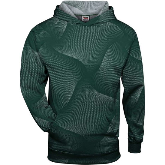 Custom Youth Warp Hooded Long Sleeve T-Shirt Forest
