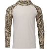 Custom Mens Biloxi Performance Colorblocked Hooded Long Sleeve T-Shirt Shadow Grass