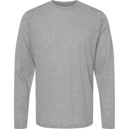 Custom Unisex Poly-Rich Long Sleeve T-Shirt Heather Grey