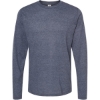 Custom Unisex Poly-Rich Long Sleeve T-Shirt Heather Navy