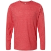 Custom Unisex Poly-Rich Long Sleeve T-Shirt Heather Red