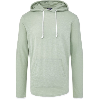 Custom Unisex Miles Slub Hooded Long Sleeve T-Shirt Greenstone