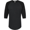 Custom Unisex Fine Jersey Raglan T-Shirt Heather Black/ Black