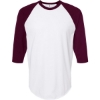 Custom Unisex Fine Jersey Raglan T-Shirt White/ Maroon
