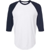 Custom Unisex Fine Jersey Raglan T-Shirt White/ Navy