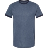 Custom Unisex Fine Jersey Ringer T-Shirt Heather Denim/ Navy