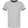 Custom Unisex Fine Jersey Ringer T-Shirt Heather Grey/ Black