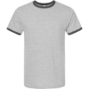 Custom Unisex Fine Jersey Ringer T-Shirt Heather Grey/ Heather Charcoal