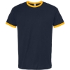 Custom Unisex Fine Jersey Ringer T-Shirt Navy/ Gold