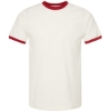Custom Unisex Fine Jersey Ringer T-Shirt Vintage White/ Rio Red