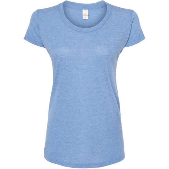 Custom Womens Tri-Blend T-Shirt Athletic Blue Tri Blend