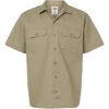 Custom Mens Tall Short Sleeve Work Shirt Khaki