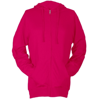 Custom Unisex Beach Full-Zip Hooded Long Sleeve T-Shirt Heliconia