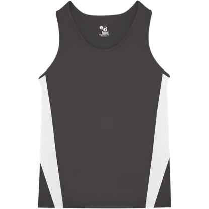 Custom Youth Stride Singlet Graphite/ White