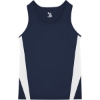 Custom Youth Stride Singlet Navy/ White