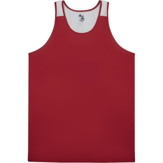 Custom Youth Ventback Singlet Red/ White