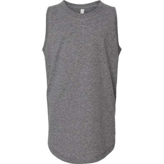 Custom Girls Relaxed Fine Jersey Tank Granite Heather