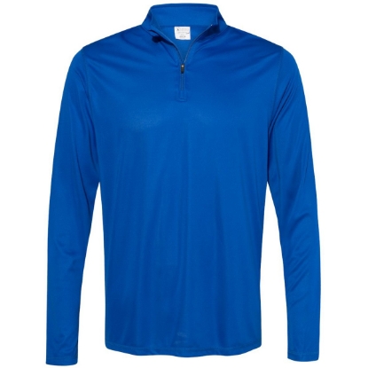 Custom Mens Attain Color Secure® Performance Quarter-Zip Pullover Royal