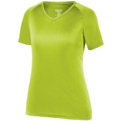 Custom Womens Attain Wicking V-Neck T-Shirt Lime